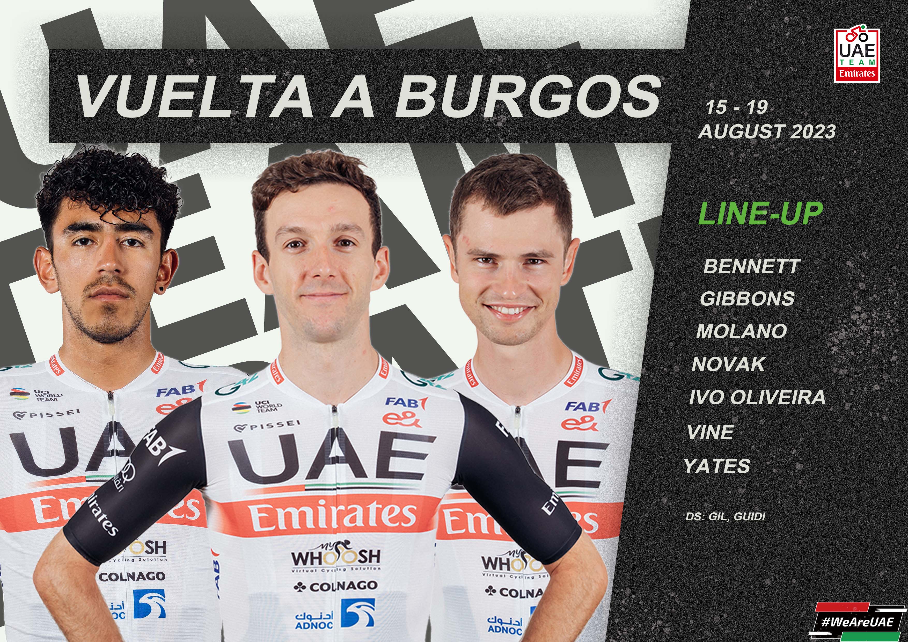 Experienced squad announced for Vuelta Burgos UAE team Emirates